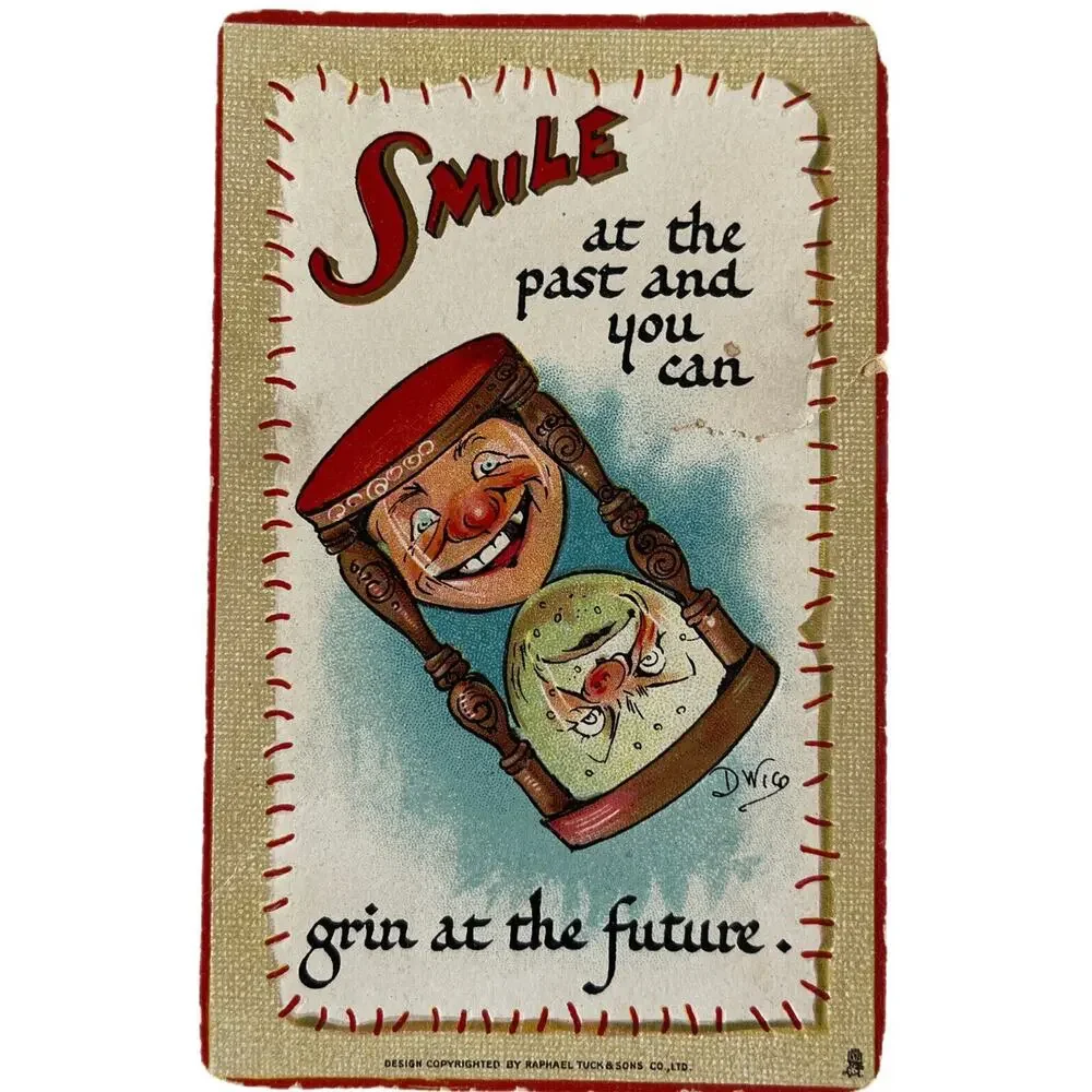 Antique Posted 1915 Ephemera Postcard Humorous Funny Face And Poem Tuck & Sons
